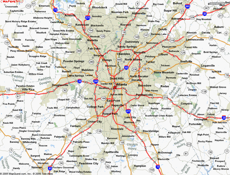 Map of Atlanta GA