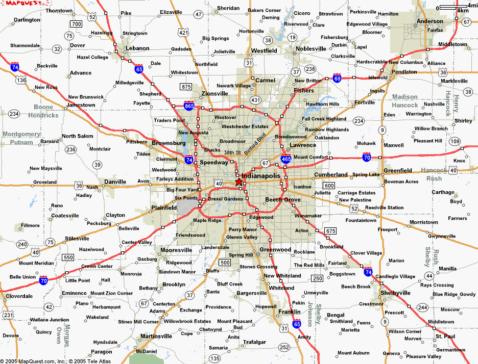 Map of Indianapolis IN