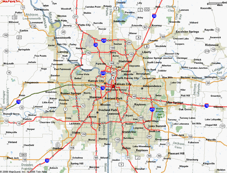Map of Kansas City MO