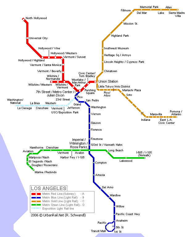 Los Angeles train map