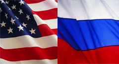 russian american flags