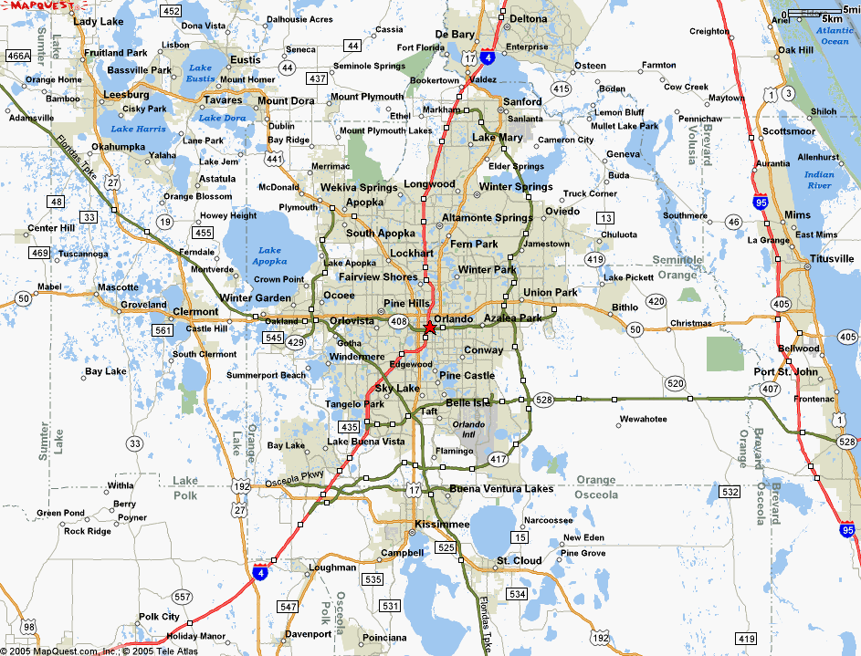 A Map Of Orlando Florida - United States Map